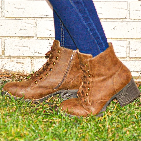 Brown Combat Boots - Picture 1 of 4